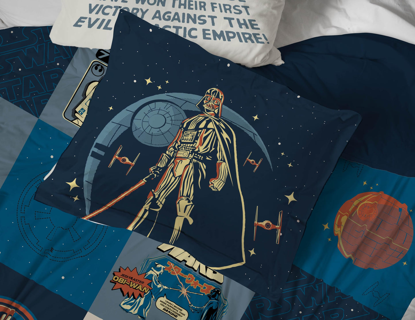 Jay Franco Kids Bed Set, Blue, Star Wars, 5 Piece Twin