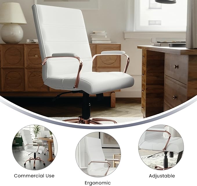 Flash Furniture Whitney Mid-Back Swivel LeatherSoft Desk Chair