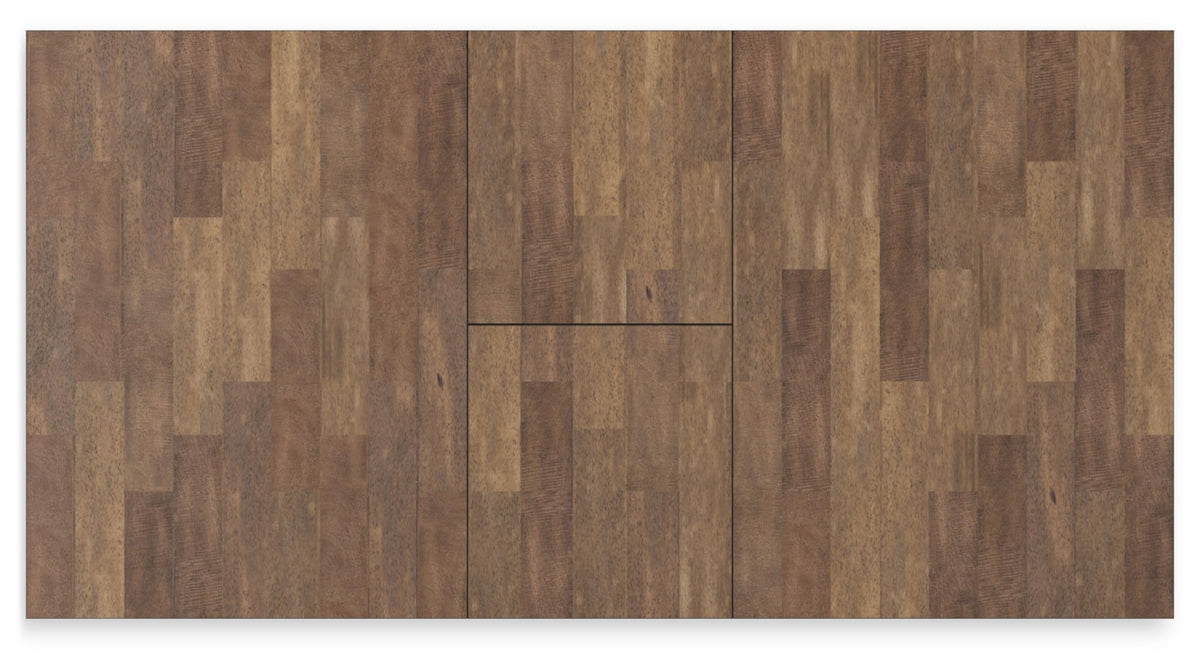 Signature Design by Ashley Wildenauer Dining Extension Table, Self-Storing Butterfly Leaf, Seats 8, Hardwood Solids, 40" W x 78" D x 30.13" H, Black & Dark Brown