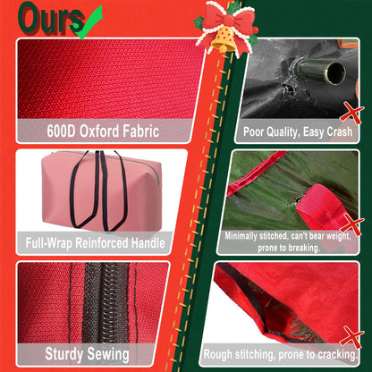 Small Christmas Tree Storage Bag Heavy Duty 3FT/4FT/5FT Christmas Tree Bag for Detachable Christmas Tree 600D Oxford Waterproof Dusty-Proof with 2 Reinforced Handle,Large Zipper Opening