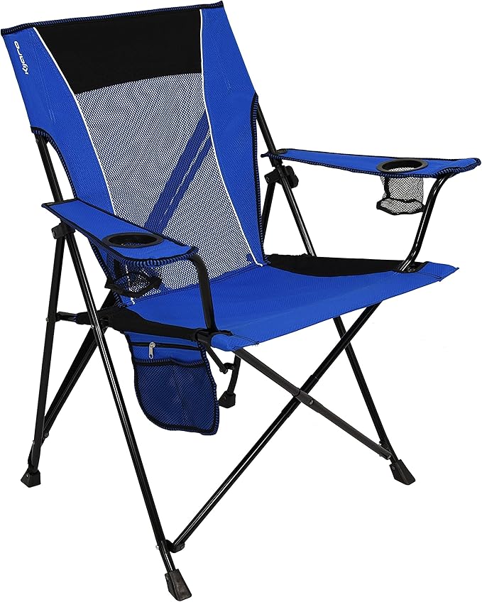 Kijaro Dual Lock Folding Camp Chairs - Versatile for Sports, Outdoors & Lawns - Locks Positions - Maldives Blue