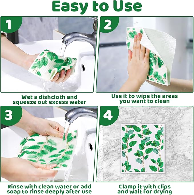6 Pack St.Patricks Day Swedish Dishcloths