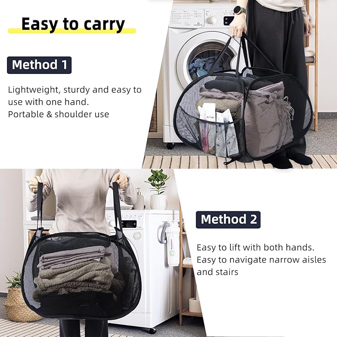Collapsible Laundry Basket, 90L Foldable Pop-up Laundry Hamper