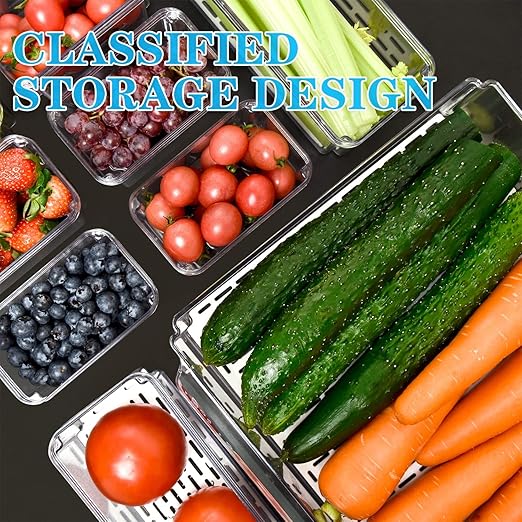 POMEAT 10 Pack Fridge Organizer, Stackable Refrigerator Organizer Bins