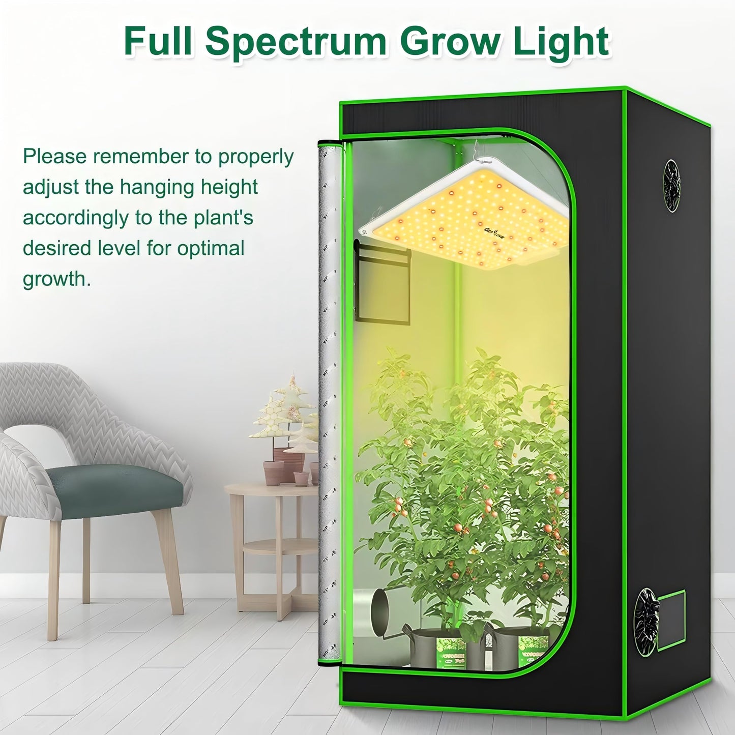 Grow Lights for Indoor Plants Full Spectrum, 234pcs LEDs 3x3 Ft Coverage, Dimmable Plant Grow Lamps for Veg Bloom Seedlings with Temperature Hygrometer