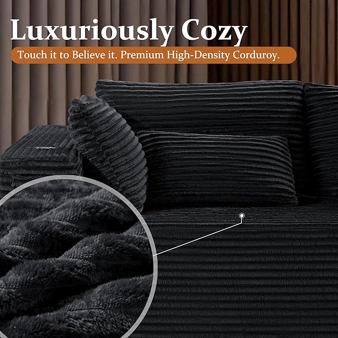 108" Oversized Cloud Sectional Couch, Comfort U Shaped Sofa