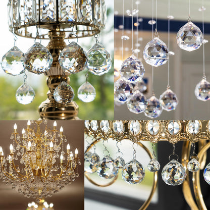 LOULIQIGIFT 13pcs 2026 Crystal Ball Hanging Ornaments Chandelier Crystals