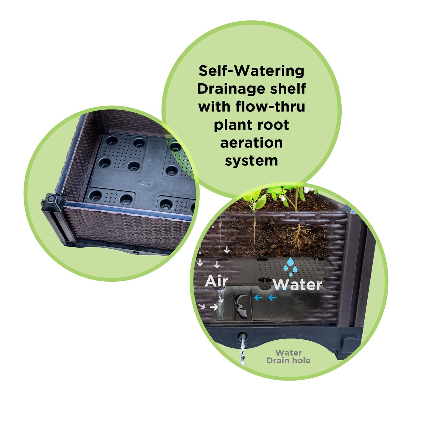 Trenton Gifts Raised Planter Box. Brown. Great for Outdoor Plants & Flowers