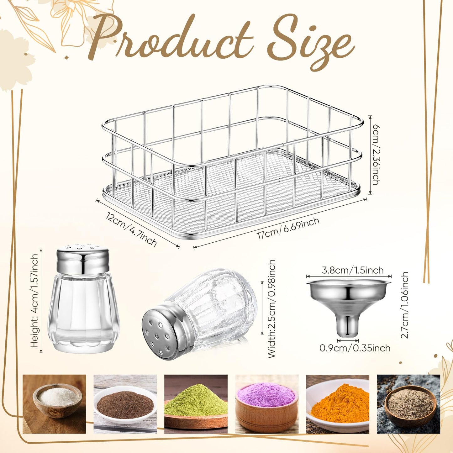 Baderke 20 Pcs 0.5 oz Cube Shape Mini Salt and Pepper Shakers Small Glass Seasoning Jars with Rack and Funnels Tiny Spice Shakers for Wedding Party Restaurant Kitchen Supplies(Silver)