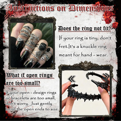 SMUOBT Gothic Mystery Box for Women - 40-45 Piece Goth Lolita Jewelry Set Earrings Necklace Bracelet, Punk Witchy Accessories Gift Collection, Surprise Blind Box