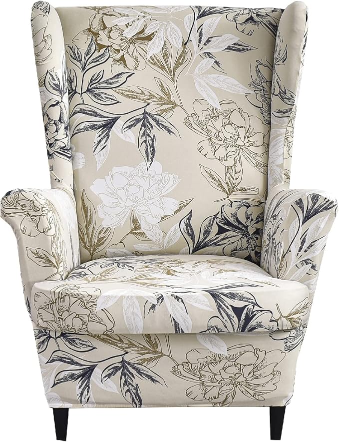 KRFOONN Wingback Chair Covers Slipcovers 2 Piece Stretch Wing Chair Covers
