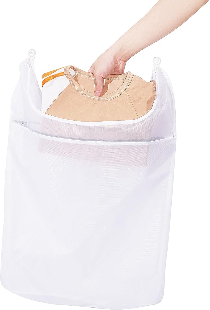 Mesh Laundry Bag Hanging Laundry Hamper Travel Laundry Bag, Machine Washable