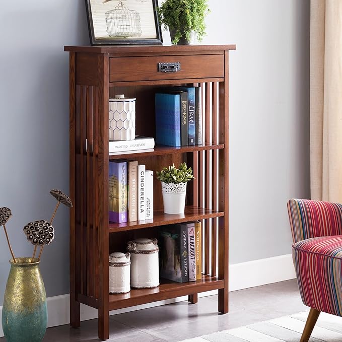 Leick Home 82262 Mission Mantel Height Bookcase