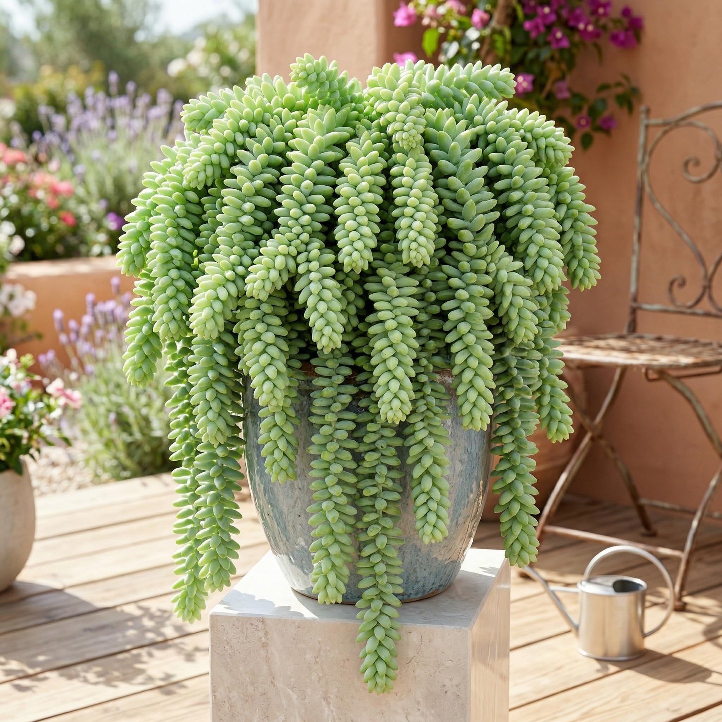 2 Succulent Plants, Donkey Tail Succulent Plants Live in 2 Inch Pot, Plant for Home Office, Wedding Hanging Decoration & DIY Projects