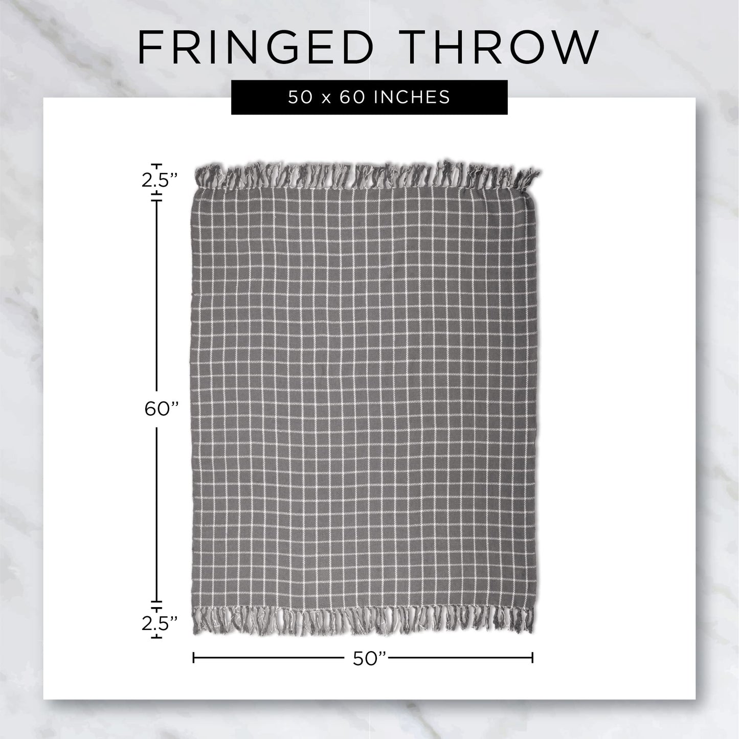 DII Global, Fields of Diamond Woven Throw, 50x60, Natural