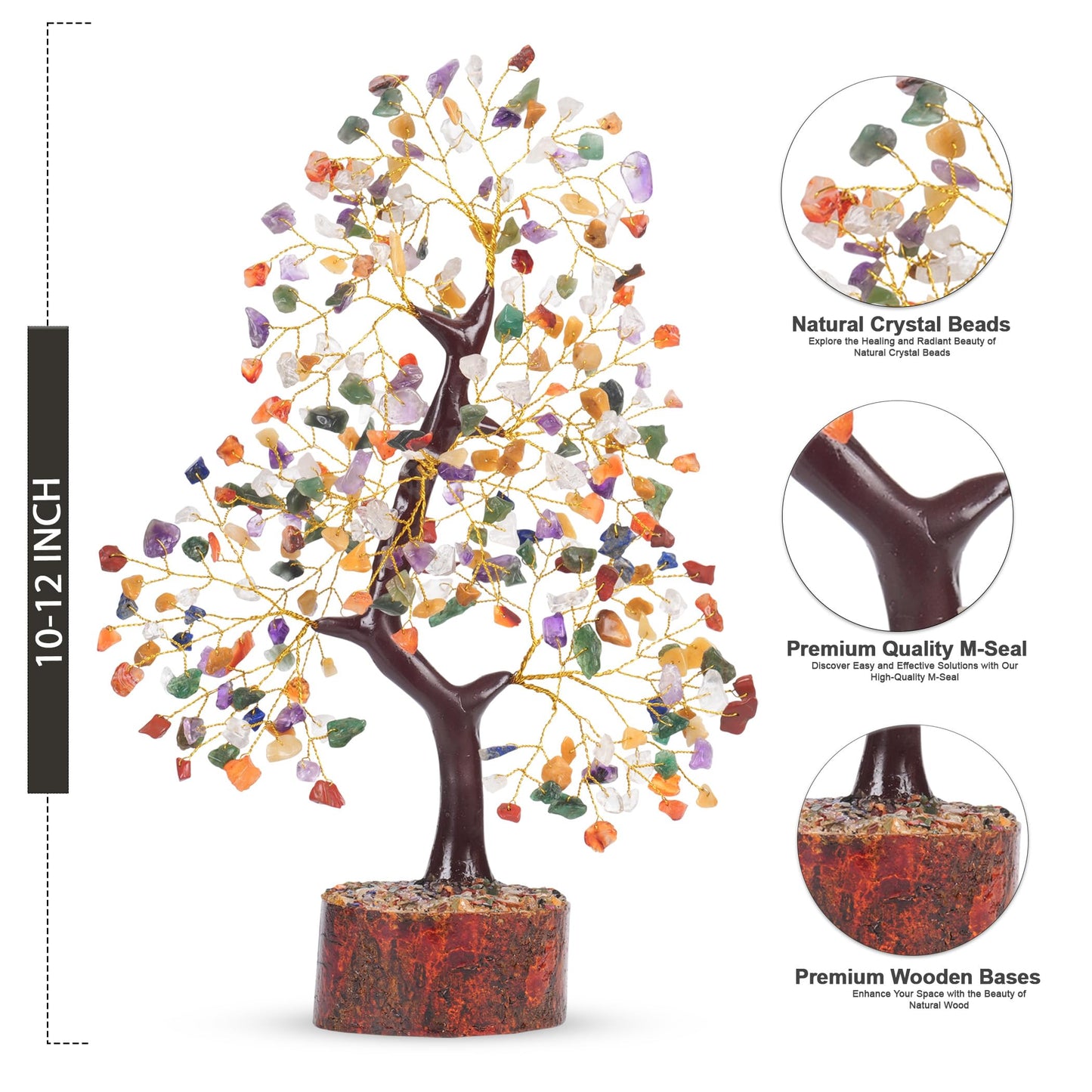 Yuvdipr Chakra Tree of Life Crystal Tree, Chakra Crystals, Gem Tree, Healing Crystals and Stones, Home Decor, Birthday Gifts for Women, Crystal Decorations, Gifts for Crystal Lovers
