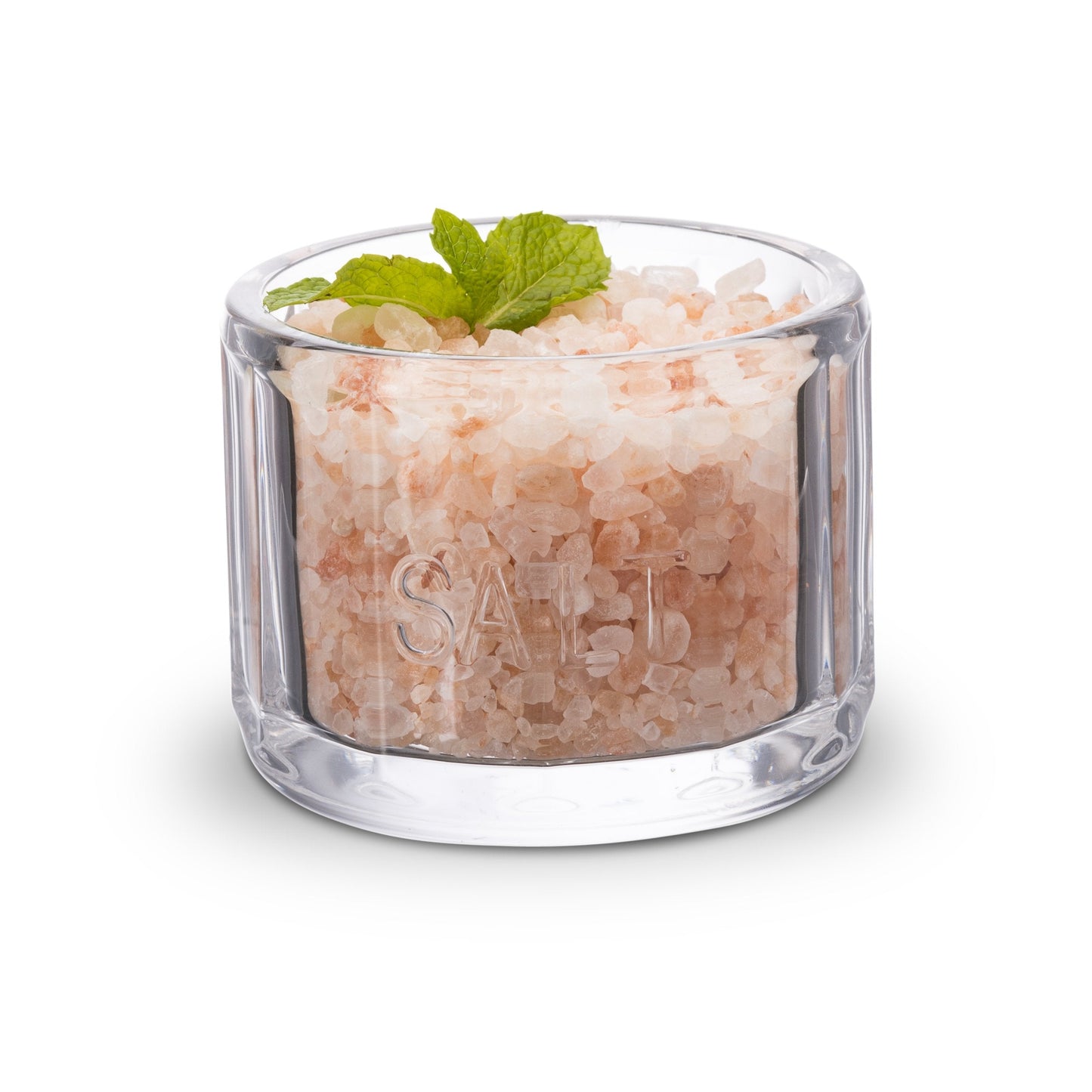 KooK Glass Salt Cellar, with Lid, Embossed Pressed Glass, Clear Storage Container, for Coffee, Sugar, Spices and Candies, Dishwasher Safe, 10 oz (Clear)