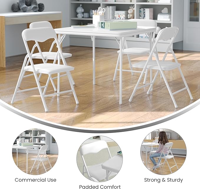 Flash Furniture Mindy Kids 5-Piece Folding Square Table and Chairs Set