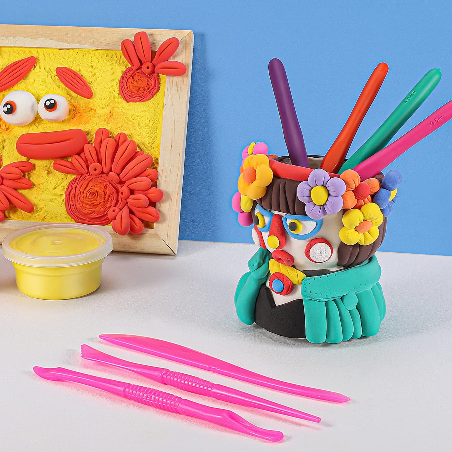 iFergoo ESAND Air Dry Clay - 36 Colors Modeling Clay Best Gift for Kids, Ultra Light Magic Modeling Clay with Modeling Tools and Project, No-Sticky and Non-Toxic