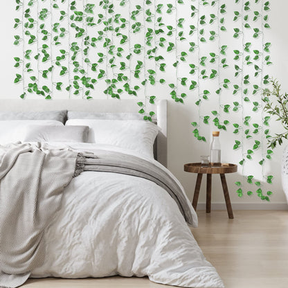 ZYIGYI 360 Feet 48 Pack Fake Greenery Hanging Garland, Ivy Leaf Plants, Vine Leaves, Fake Flowers Foliage for Bedroom Garden Wall Decor