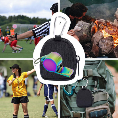 2 Sets Whistle for Coaches Sports Referee Whistle for Teachers Sports Emergency Whistle Survival Loud with Lanyard Includes Storage Pouch