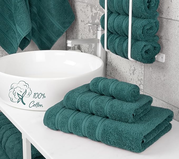 American Soft Linen Premium 3 Piece Towel Set, 1 Bath Towel 1 Hand Towel 1