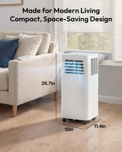 EUHOMY 10,000 BTU Portable Air Conditioners, 4 in 1 Portable AC with Cool, Dry, Fan, Sleep Modes, Room Air Conditioners with 50 dB & 24H Timer, with Remote, for Bedroom, Apartment up to 450 Sq.Ft