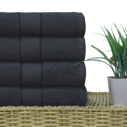 Casabella Pack of 2 Large Jumbo Bath Sheets 100% Egyptian Combed Cotton Big Beautiful Towels_Black_2pcs