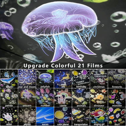 21 Sets of Films, Projector Night Light for Kids Bedroom, Ceiling, Remote Control & Bluetooth Speaker, Baby Night Light Projector, Star Galaxy Projector for Baby Girls, Christmas, Nursery, Room Decor