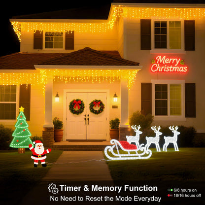 LED Icicle Lights for Outdoor Christmas Decorations,118Ft 1200 LEDs Christmas Fairy Light with Timer&Memory Function,8 Lighting Modes,Plug in hanging Curtain Lights for Xmas Party Wedding(Warm White)