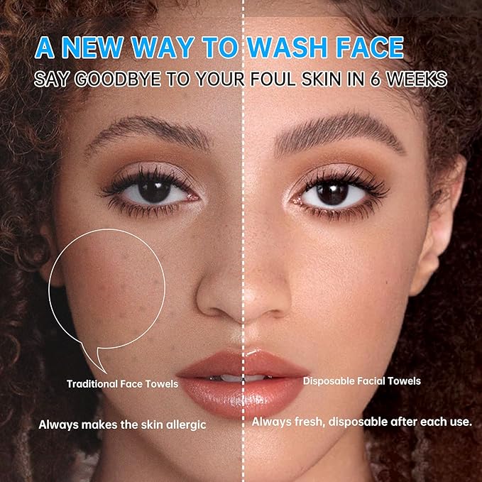 Single Use Face Towels, Ultra Soft and Thick, Disposable Makeup Remover Facial