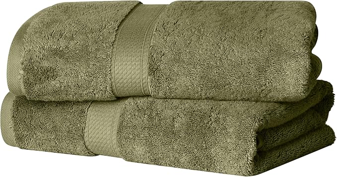 SUPERIOR Egyptian Cotton Pile Bath Towel Set of 2, Ultra Soft Luxury Towels