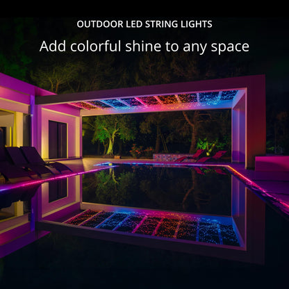 Twinkly Strings 400 LED RGB+White, LED Light String, in- and Outdoor Smart Multicolor LED Lights, Mappable LEDs, Compatible with Alexa, and Google Home, IP44, Green Wire, 105ft