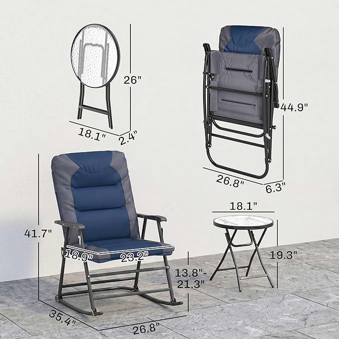 Outsunny 3 Piece Outdoor Patio Furniture Set