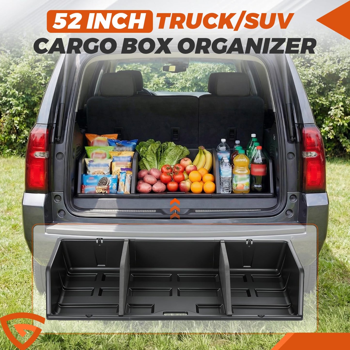 GEARLAST 52 inch Truck Bed Cargo Box, Truck Bed Organizers and Storage,Truck Bed Storage System with Isolation Netting and Tarpaulin, Tailgate-Slide Design for Effortless Loading/Unloading