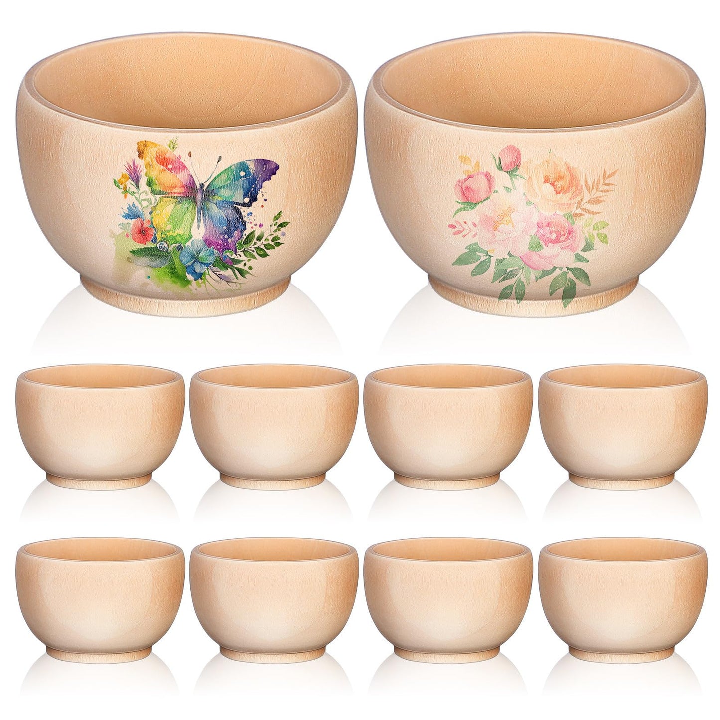 Didiseaon 12 Pcs Unfinished Wooden Pinch Bowls 1.49In Small Wood Bowls for Dipping Sauce Nuts Snacks DIY Craft Painting Home Decoration Art Projects