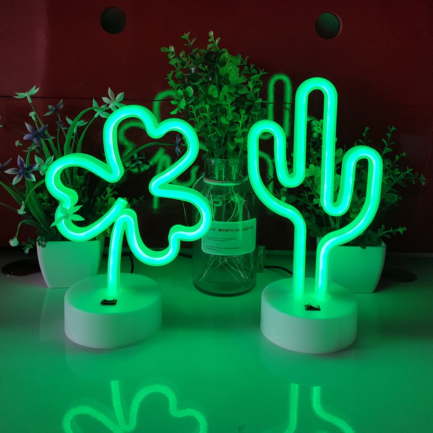 JYWJ Neon Signs with Holder Base,USB or 3-AA Battery Powered Neon Light,LED Table Decoration,Bedroom Wall Decoration,Birthday Gift,Wedding Supplies Business Gift (Christmas Tree)