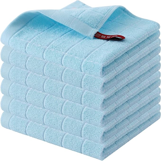 Homaxy 100% Cotton Terry Kitchen Dish Cloths, Ultra Soft and Absorbent Dish