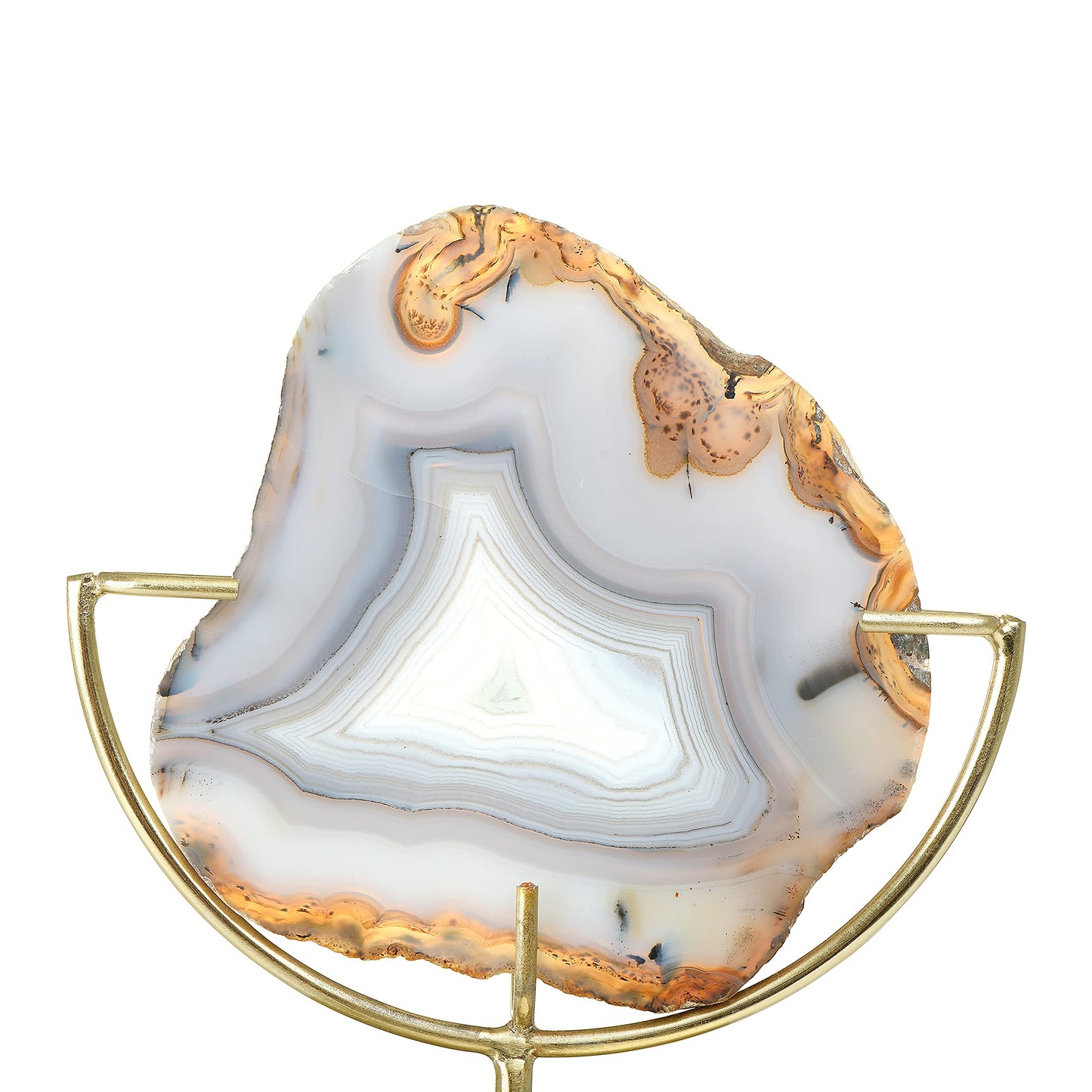 Creative Co-Op Main + Mesa Natural Brown Agate on Stand