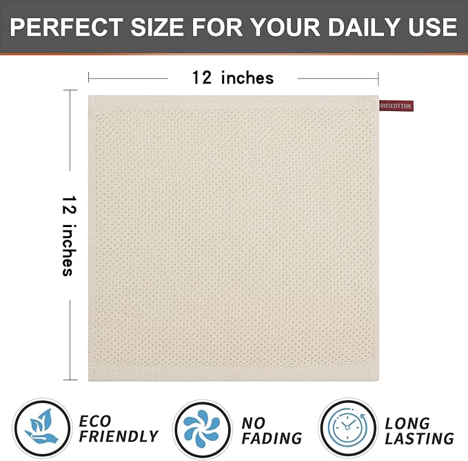 Kitinjoy 100% Cotton Kitchen Dish Cloths