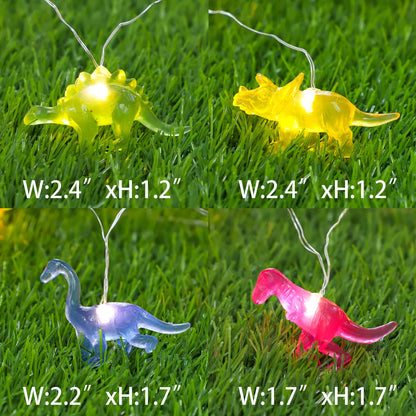 Impress Life Dinosaur String Lights with Remote and Timer,20 LED 10 FT, Dino String Lights for Children's Room Battery Operated Fairy Theme Lights for Boys, Birthday Party, Holiday
