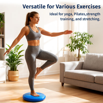 Wobble Cushion Balance Disc, Extra Thick Sensory Pad for Kids & Adults, Flexible Seating Core Strength Trainer for Posture Correction, Desk, Yoga & Stability Workout with Pump