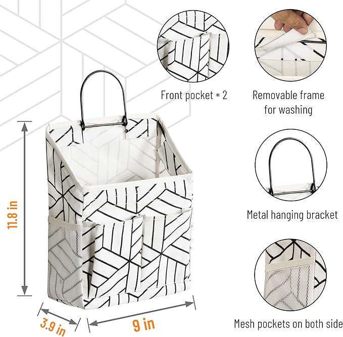 2pcs Wall Hanging Storage Bag, Small Door Closet Linen Fabric Pockets Organizer