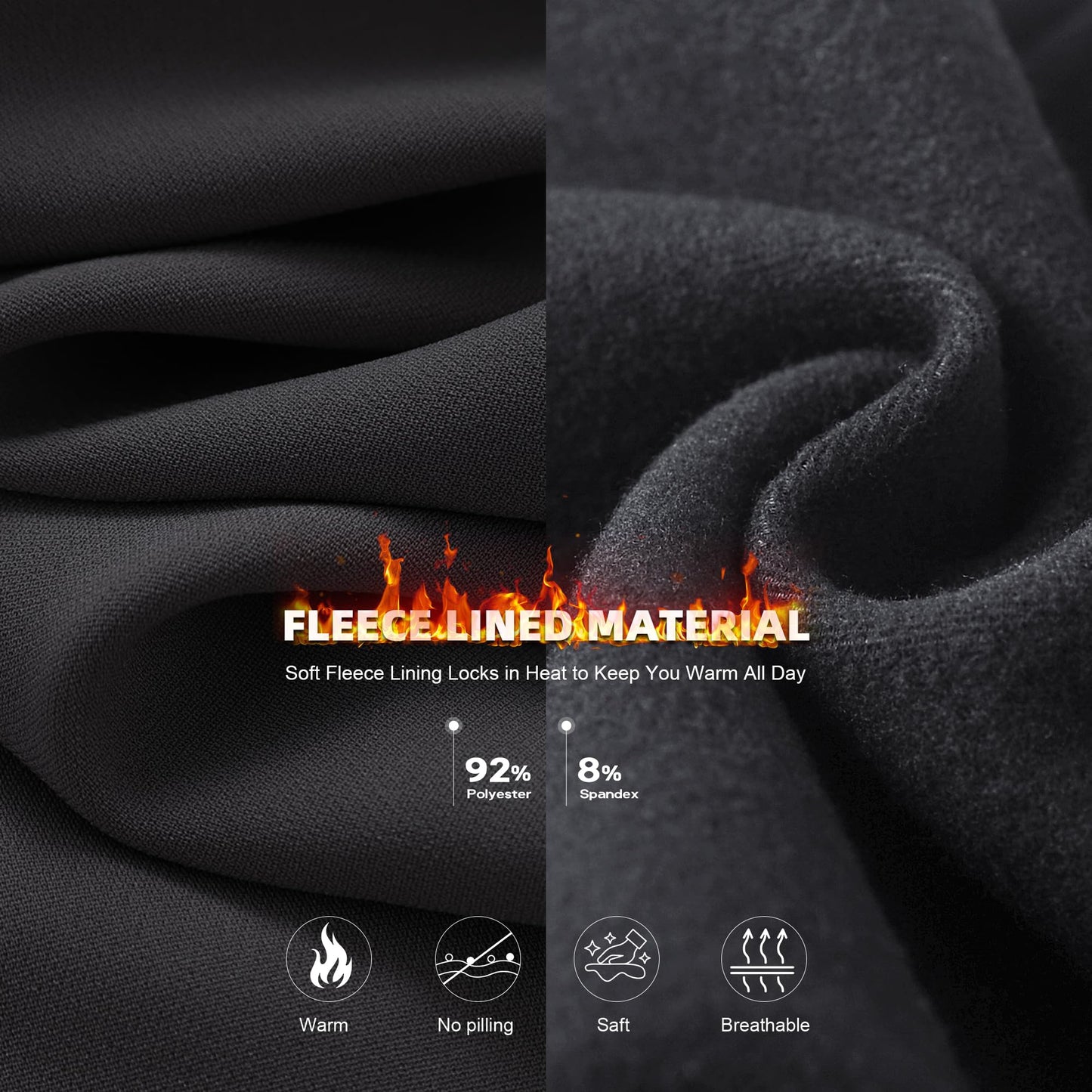 Hi Clasmix Fleece Lined Leggings Women - Seamless Thermal Winter High Waisted Tummy Control Thick Warm Yoga Pants