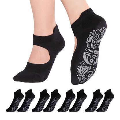 CoolMate Pilates Socks with Grips for Women, Yoga Socks, Crew Non Slip Women for Workout, Barre, Pilates Gifts