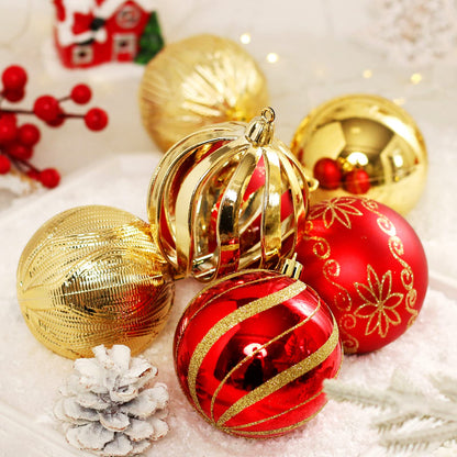 Christmas Ball Ornaments Set, 20pcs 3.15'' Red and Gold Christmas Shatterproof Ornaments Set for Xmas Tree Traditional Christmas Tree Decoration Hanging Baubles for Home Decor