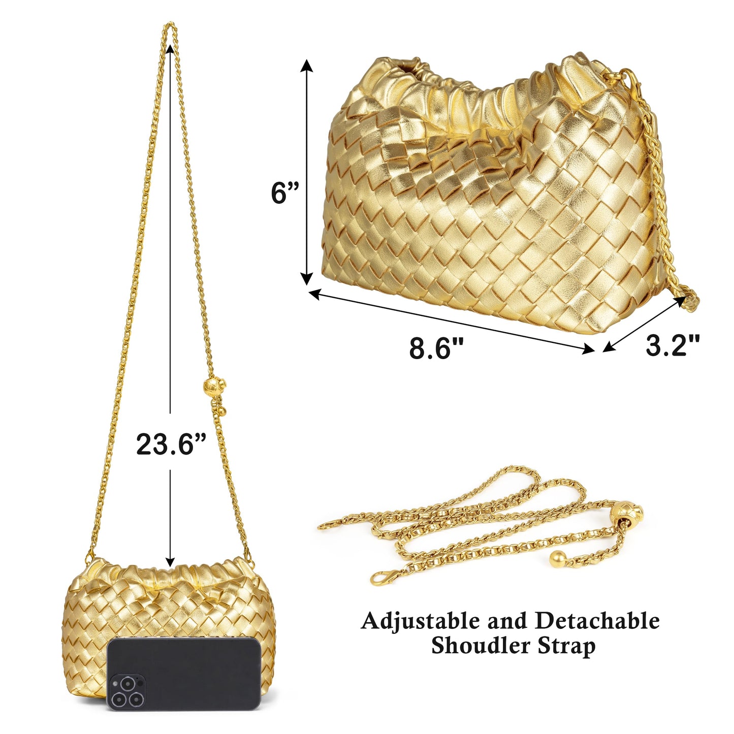 Small Crossbody Bag For Women Trendy.Dumpling Bag Clutch Purse For Women Evening Bag Cloud Purse Vegan Leather Hobo Bag