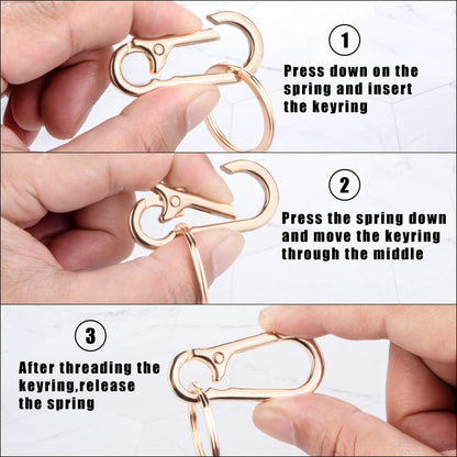 Wikavanli Metal Keychains Keyring Key Chain Ring Clip Holder Organizer for Home Car Keys Key Finder Women Men (2, Gold Black)