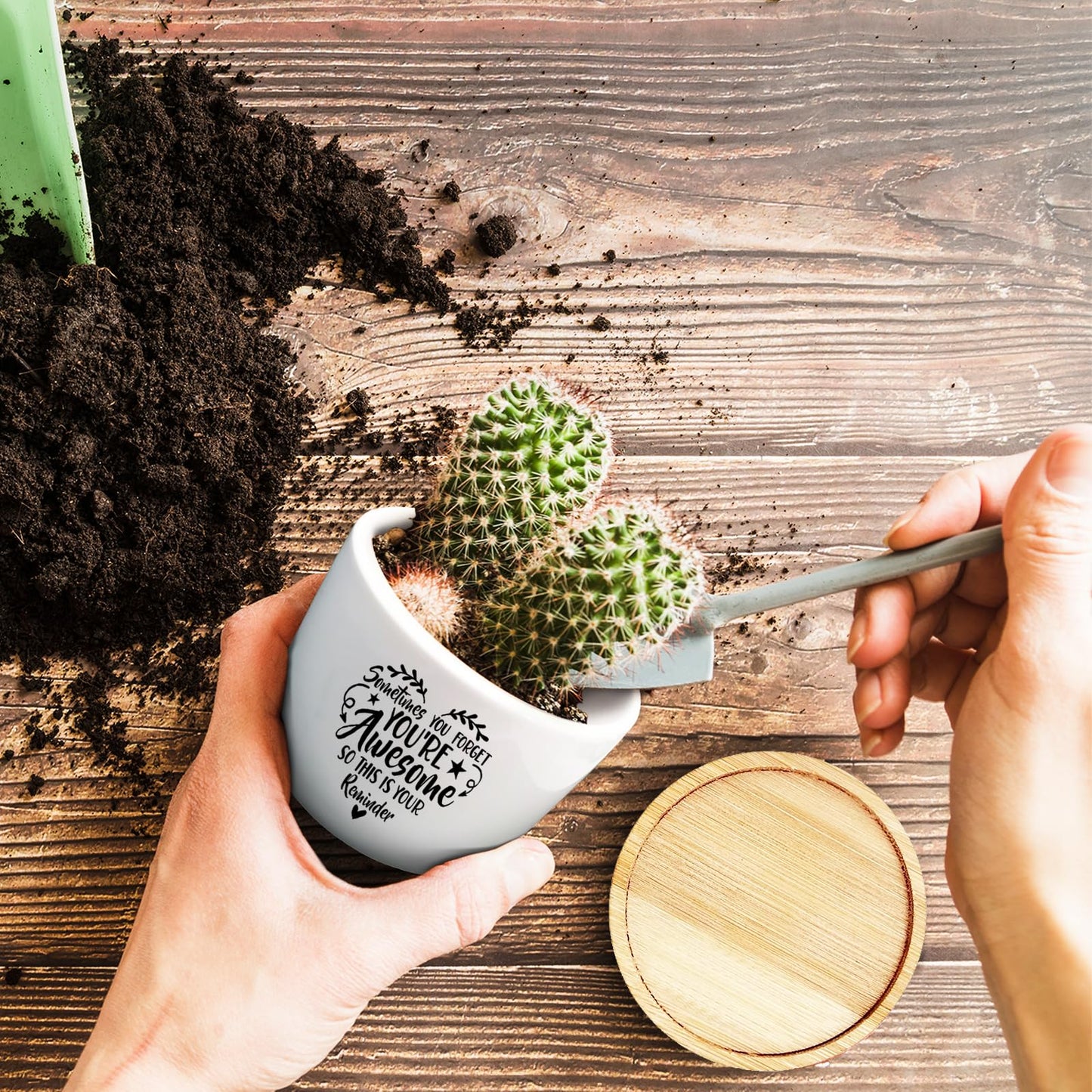 Jutasty Thank You Gifts for Women, Funny Succulent Plant Pot, Cactus Flower Planter Gifts, Appreciation Inspirational Farewell Going Away Gifts for Women Men Boss Lady Manager Coworkers (No Plants)