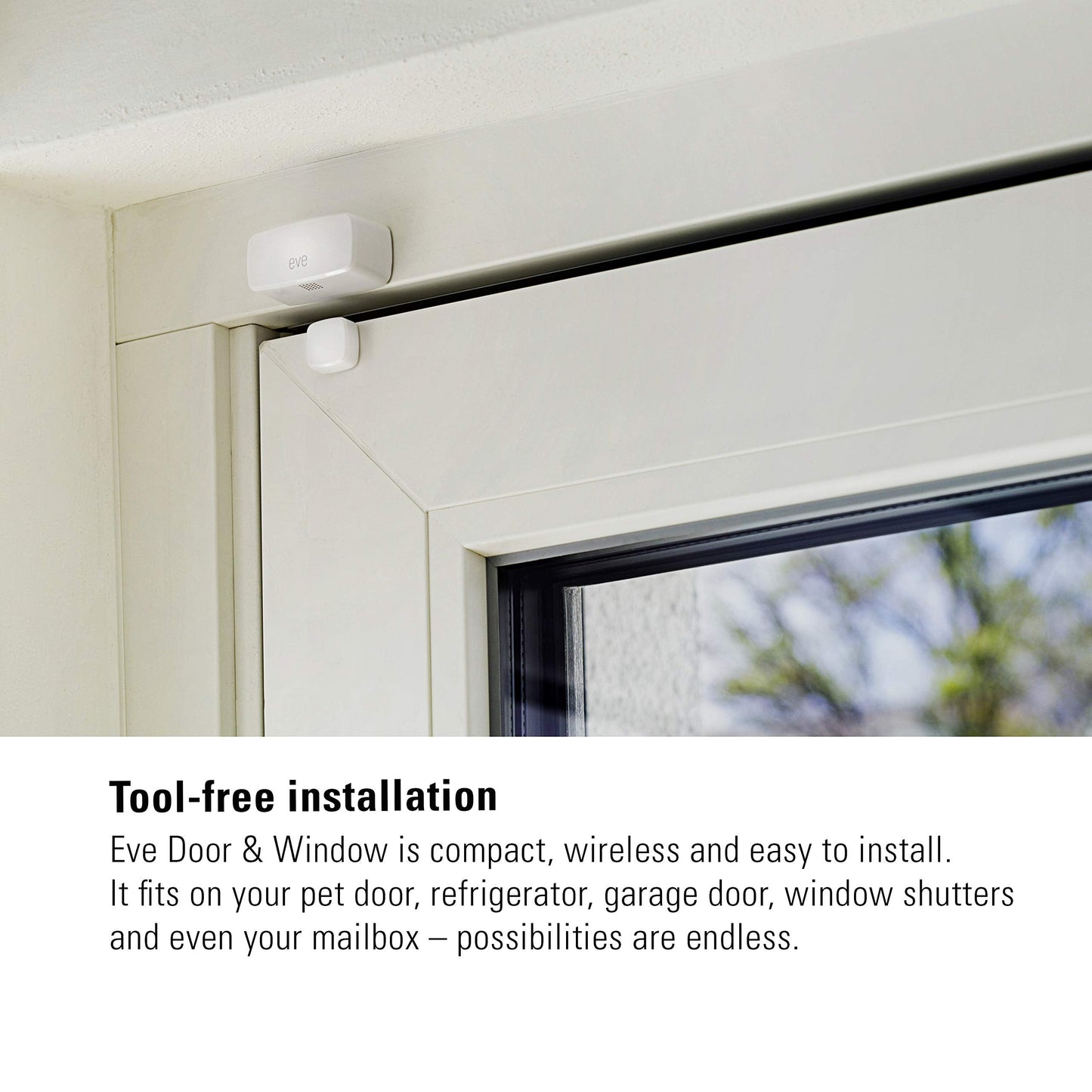 Eve Door & Window (Matter) 3 Pack – Smart Contact Sensor for Doors & Windows, Open/Closed State, Automatic Control of Accessories, Matter Over Thread, Apple Home, Alexa, Google Home, SmartThings